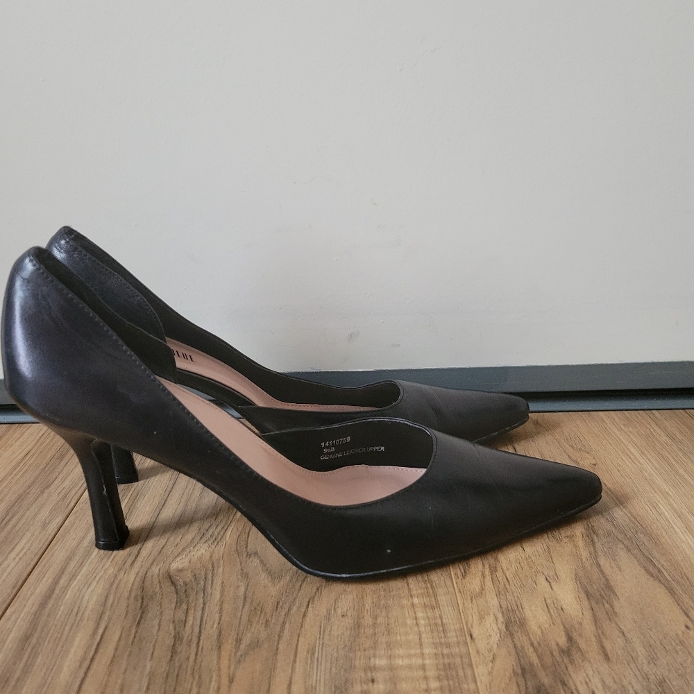 Rebecca Blue Black Leather Dress Shoe